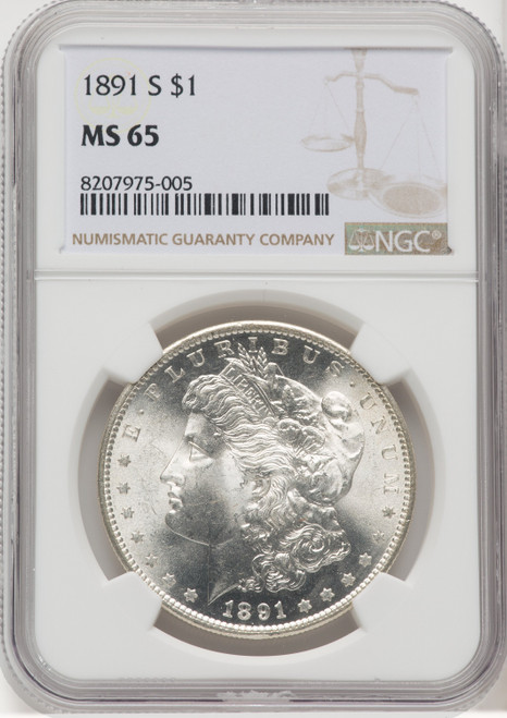 1891 S US Morgan Silver Dollar $1 - NGC MS 65 [V-HA-768420006]