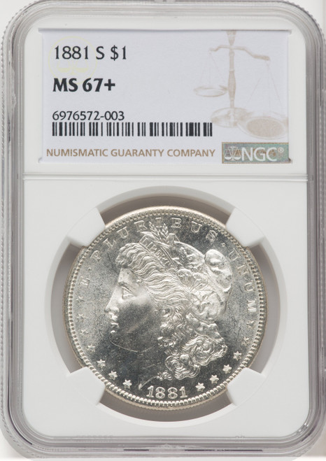 1881 S US Morgan Silver Dollar $1 - NGC MS 67+ [V-HA-768989003]