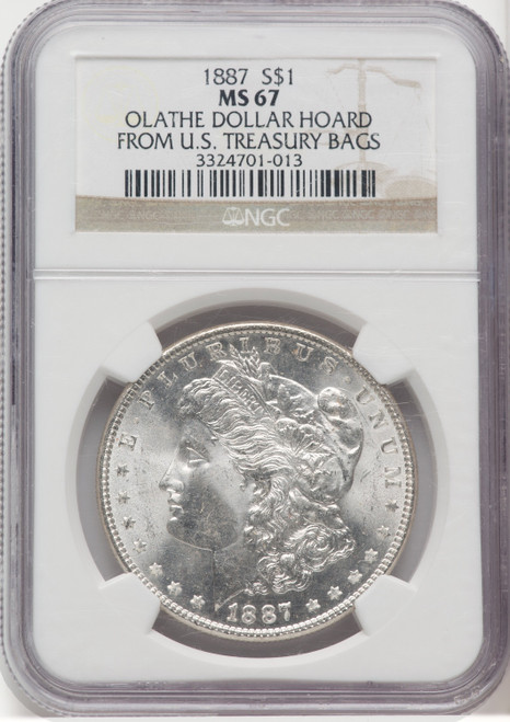 1887 US Morgan Silver Dollar $1 - NGC MS 67 [V-HA-769223047]