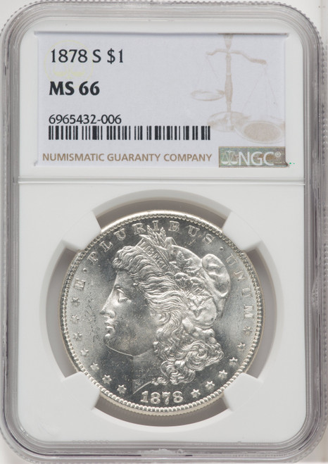 1878 S US Morgan Silver Dollar $1 - NGC MS 66 [V-HA-768613001]