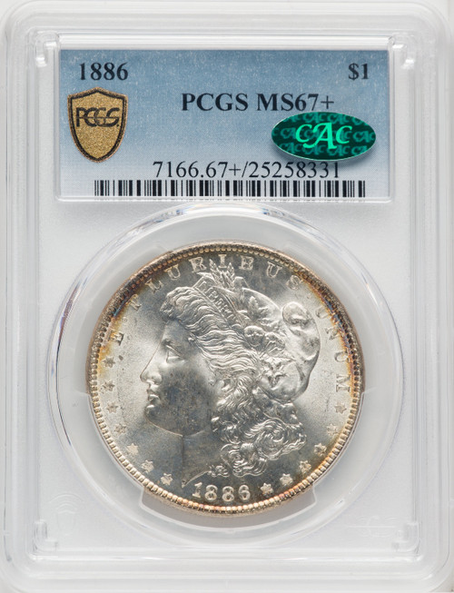 1886 US Morgan Silver Dollar $1 - PCGS MS67+ CAC [V-HA-768613029]