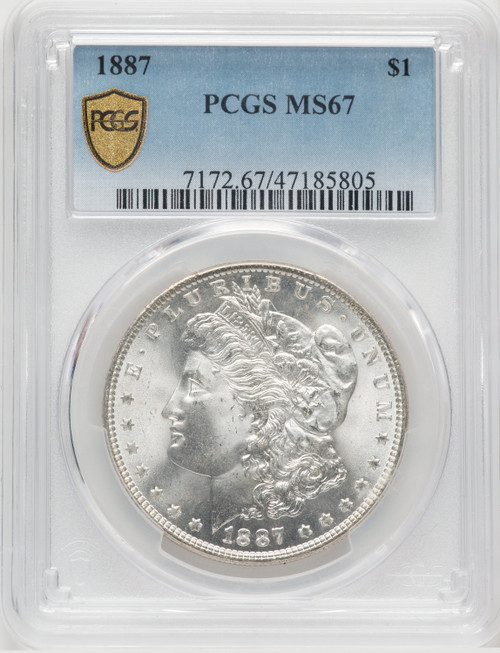 1887 US Morgan Silver Dollar $1 - PCGS MS67 [V-HA-768671035]