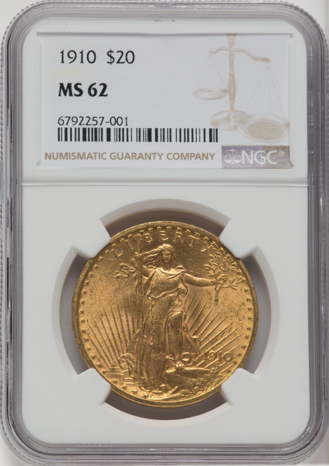 1910 US Gold $20 Saint-Gaudens Double Eagle - NGC MS 62 [V-HA-173777039]