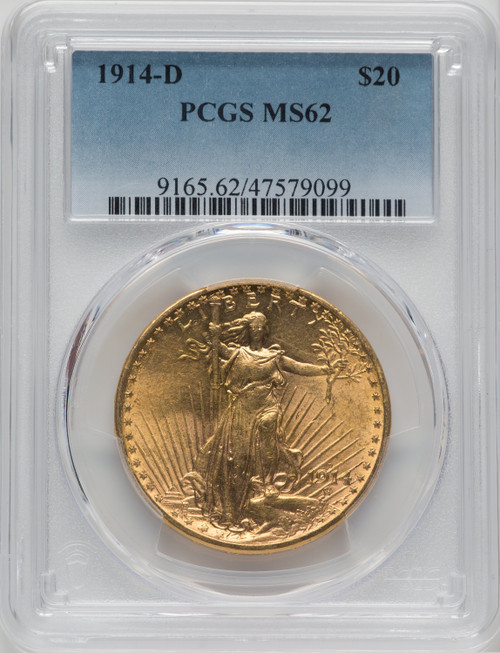 1914-D US Gold $20 Saint-Gaudens Double Eagle - PCGS MS62 [V-HA-571651056]