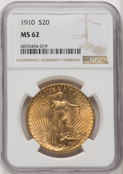 1910 US Gold $20 Saint-Gaudens Double Eagle - NGC MS 62 [V-HA-571911030]