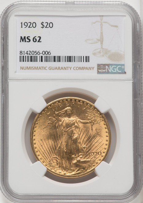 1920 US Gold $20 Saint-Gaudens Double Eagle - NGC MS 62 [V-HA-173999042]