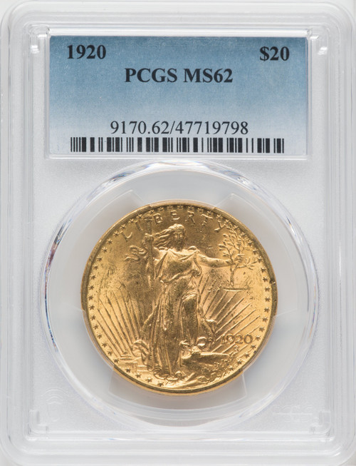 1920 US Gold $20 Saint-Gaudens Double Eagle - PCGS MS62 [V-HA-571713029]