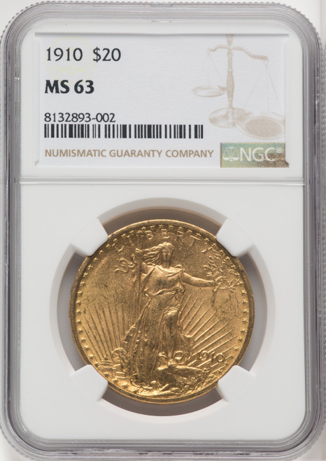 1910 US Gold $20 Saint-Gaudens Double Eagle - NGC MS 63 [V-HA-173918047]