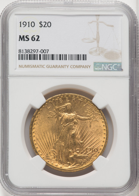 1910 US Gold $20 Saint-Gaudens Double Eagle - NGC MS 62 [V-HA-571904043]