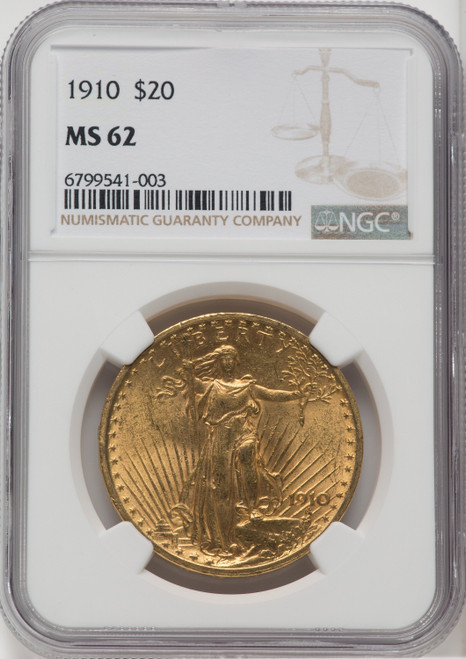 1910 US Gold $20 Saint-Gaudens Double Eagle - NGC MS 62 [V-HA-571802017]