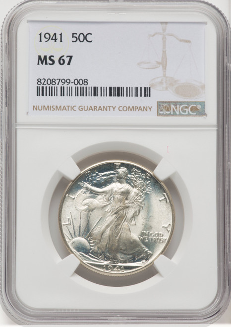 1941 US Walking Liberty Silver Half Dollar 50C - NGC MS 67 [V-HA-769075011]