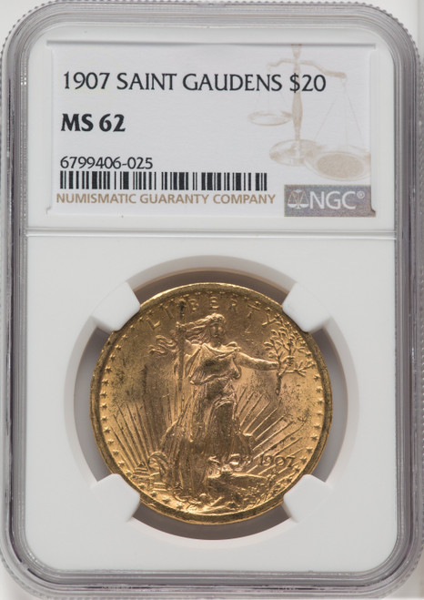 1907 SAINT GAUDENS US Gold $20 Saint-Gaudens Double Eagle - NGC MS 62 [V-HA-173860512]