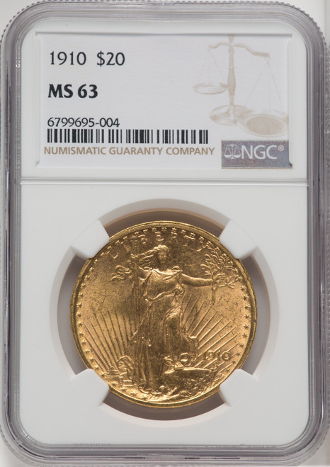 1910 US Gold $20 Saint-Gaudens Double Eagle - NGC MS 63 [V-HA-173839214]