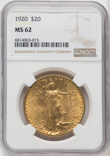 1920 US Gold $20 Saint-Gaudens Double Eagle - NGC MS 62 [V-HA-173878075]