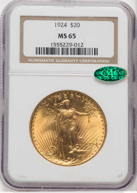 1924 US Gold $20 Saint-Gaudens Double Eagle - NGC MS 65 CAC [V-HA-503505116]