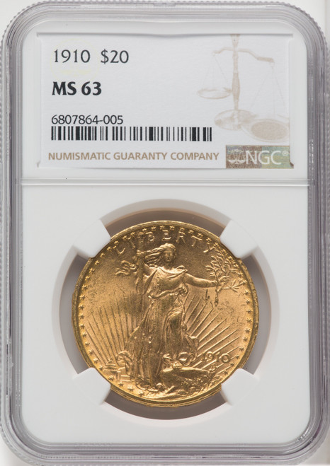 1910 US Gold $20 Saint-Gaudens Double Eagle - NGC MS 63 [V-HA-173857065]
