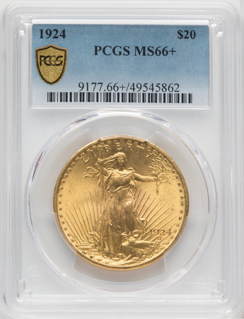 1924 US Gold $20 Saint-Gaudens Double Eagle - PCGS MS66+ [V-HA-571936082]