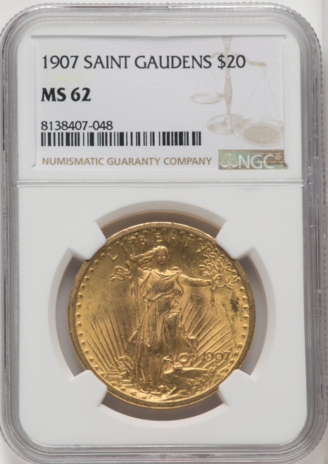 1907 SAINT GAUDENS US Gold $20 Saint-Gaudens Double Eagle - NGC MS 62 [V-HA-5420015]