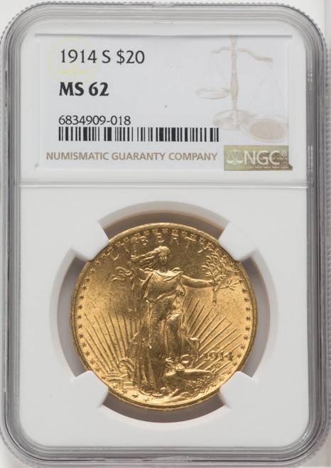 1914 S US Gold $20 Saint-Gaudens Double Eagle - NGC MS 62 [V-HA-171399062]