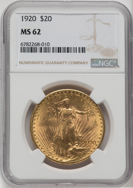 1920 US Gold $20 Saint-Gaudens Double Eagle - NGC MS 62 [V-HA-173685130]
