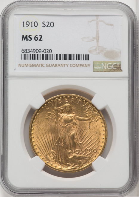 1910 US Gold $20 Saint-Gaudens Double Eagle - NGC MS 62 [V-HA-171399064]