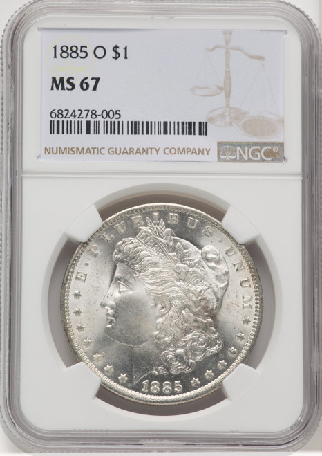 1885 O US Morgan Silver Dollar $1 - NGC MS 67 [V-HA-769303008]