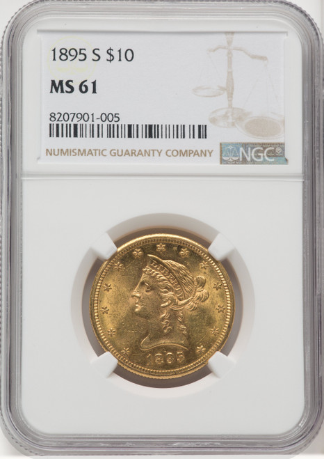 1895 S US Gold $10 Liberty Head Eagle - NGC MS 61 [V-HA-572073015]