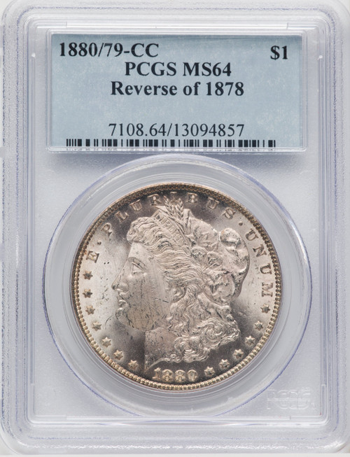 1880/79-CC US Morgan Silver Dollar $1 Reverse of 1878 - PCGS MS64 [V-HA-769159009]