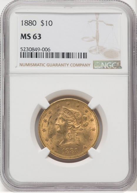 1880 US Gold $10 Liberty Head Eagle - NGC MS 63 [V-HA-571845047]