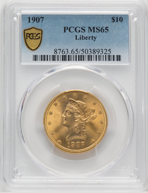 1907 US Gold $10 Liberty Head Eagle Liberty - PCGS MS65 [V-HA-768780024]