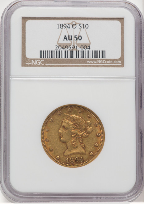 1894 O US Gold $10 Liberty Head Eagle - NGC AU 50 [V-HA-519541040]