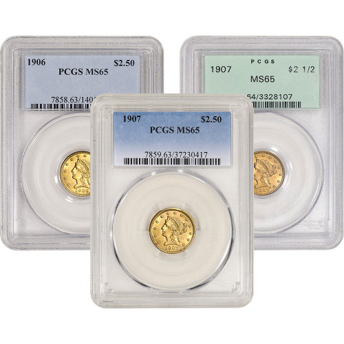 US Gold $2.50 Liberty Head Quarter Eagle - PCGS MS65 - Random Date and Label [X-USG-LIB-2.5-P-MS65-XLABEL]