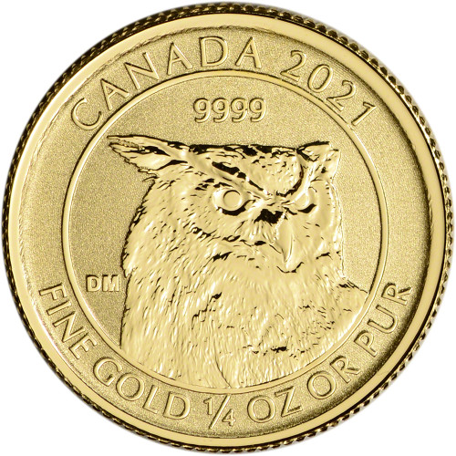 2021 Canada Gold Great Horned Owl 1/4 oz $10 - Reverse Proof [21-CA-G10-OWL-RP]