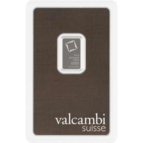 10 gram Platinum Bar - Valcambi Suisse - 999.5 Fine in Sealed