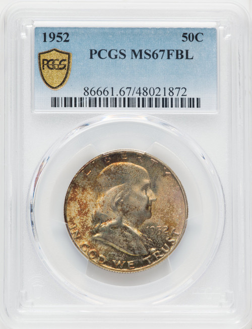 1952 US Franklin Silver Half Dollar - PCGS MS67FBL [V-HA-763449001]