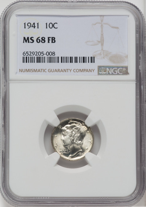 1941 US Mercury Silver Dime 10C - NGC MS 68 FB [V-HA-763465027]