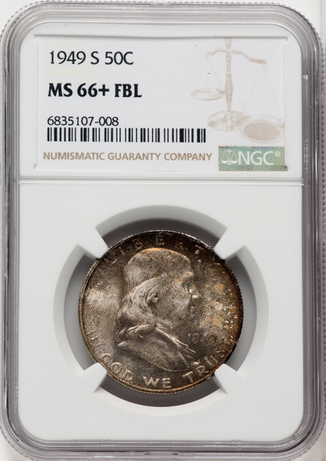 1949 S US Franklin Silver Half Dollar - NGC MS 66+ FBL [V-HA-766023009]