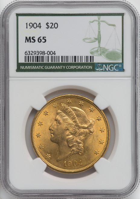 1904 US Gold $20 Liberty Head Double Eagle - NGC MS 65 [V-HA-757493110]