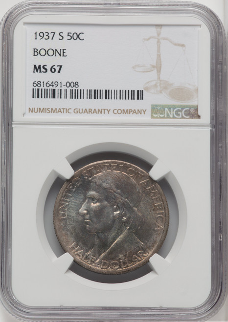 1937 S US Silver Commemorative 50C BOONE - NGC MS 67 [V-HA-518925067]