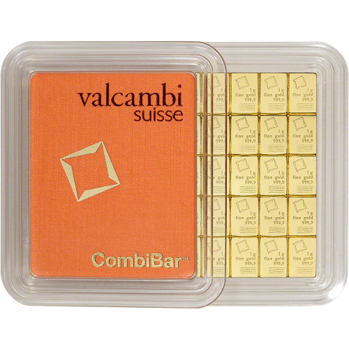 Valcambi Suisse 100x1 Gram Gold CombiBar (3.215 oz) with Assay