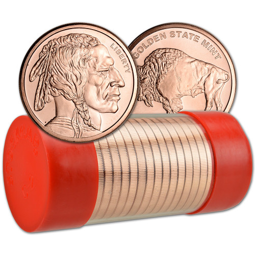 5 oz Golden State Mint Copper Round Buffalo .999 Fine Tube of 20