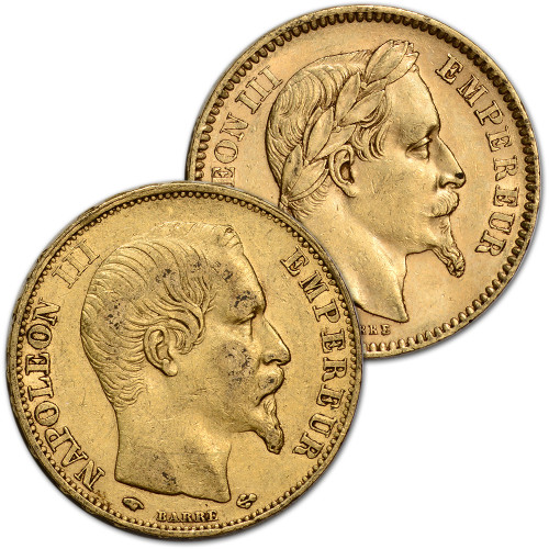 France Gold 20 Francs (.1867 oz) - Napoleon III Laureate - Avg France Gold 20 Francs (.1867 oz) - Napoleon III Laureate - Avg