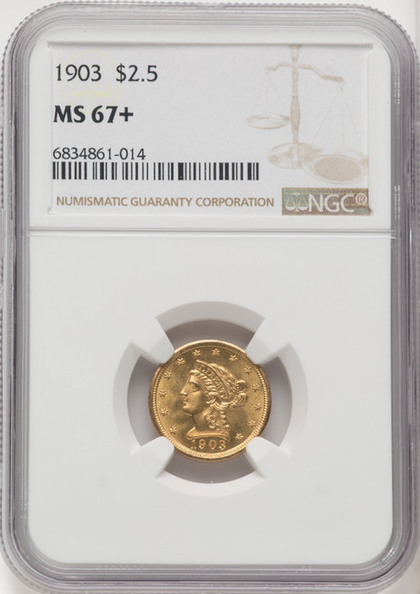 1903 US Gold $2.50 Liberty Head Quarter Eagle - NGC MS 67+ [V-HA-769947032]