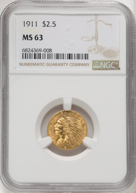 1911 US Gold $2.50 Indian Head Quarter Eagle - NGC MS 63 [V-HA-771337018]