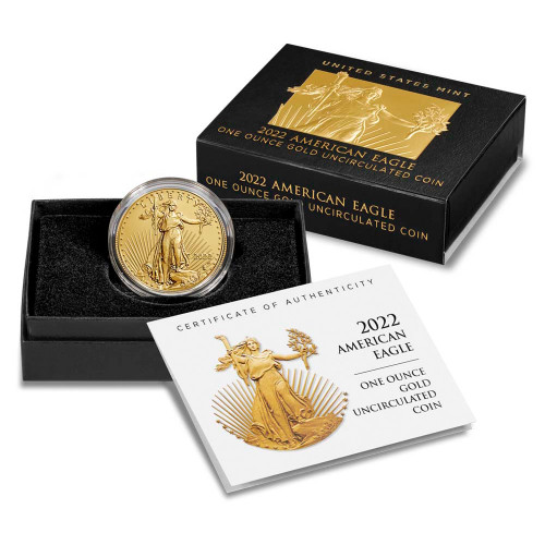 2022 W American Gold Eagle 1 oz $50 Uncirculated Coin - Burnished in OGP [US-22-W-AGE-50-BU]
