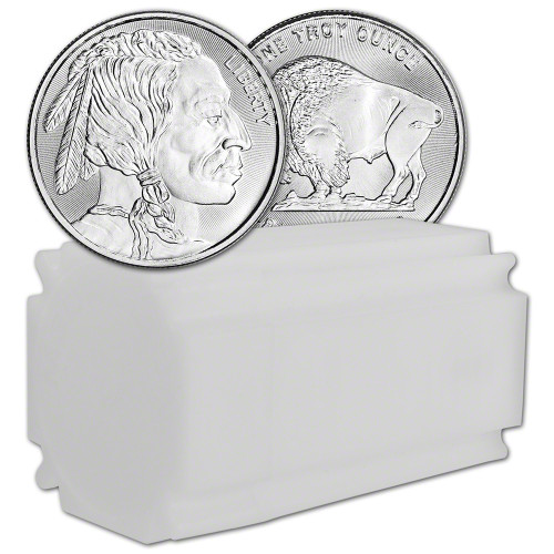 TWENTY 1 oz Cut Saw Mint Silver Round Buffalo Design 999 Fine Tube of 20 [SILVER-Rnd-1oz-CSM-BUF(20)]