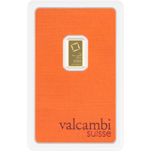 2.5 gram Gold Bar - Valcambi Suisse - 999.9 Fine in Sealed Assay