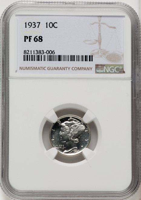 1937 US Mercury Silver Dime Proof 10C - NGC PF 68 [V-HA-770165014]