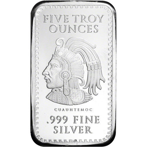 5 oz Golden State Mint Silver Bar Aztec Calendar .999 Fine [SILVER-Bar-5oz-GSM-AZTEC]