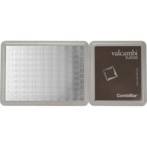 100 gram Silver Bar - Valcambi 100x1 Gram Silver CombiBar with Assay Card [VALCAMBI-SILVER-100x1]